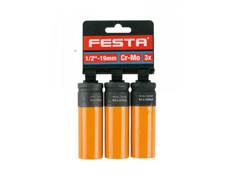 Nástavec 1/2" 19mm prodloužený kovaný - plast 3ks FESTA PROFIT Sklad16 FT-17337