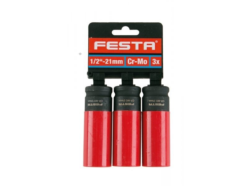 Nástavec 1/2" 21mm prodloužený kovaný - plast 3ks FESTA PROFIT Sklad16 FT-17338