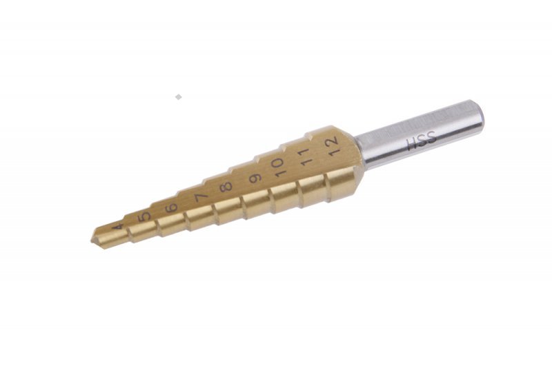 Vrták stupňovitý 4-12mm x 1mm HSS-TiN 9 stupňů FESTA PROFIT Sklad16 FT-20489