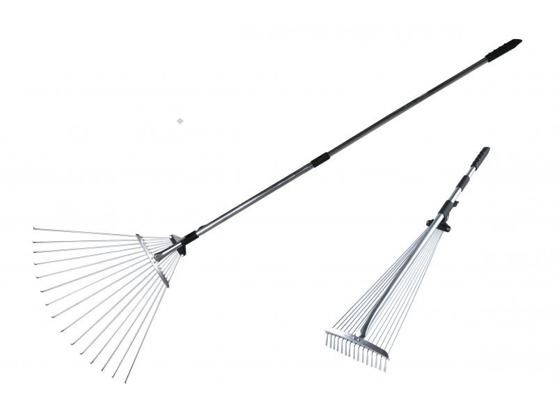 Hrábě kovové skládací 175-600mm 15 zubů teleskopická rukojeť FESTA PROFIT Sklad16 FT-44965