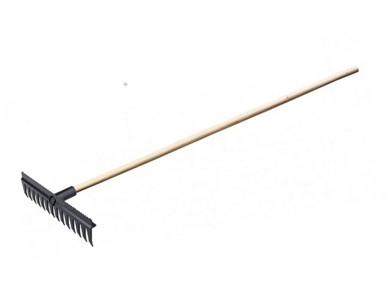 Hrábě plastové 410mm 14z dřevěná násada 1600mm PROFIT Sklad16 LO-61142